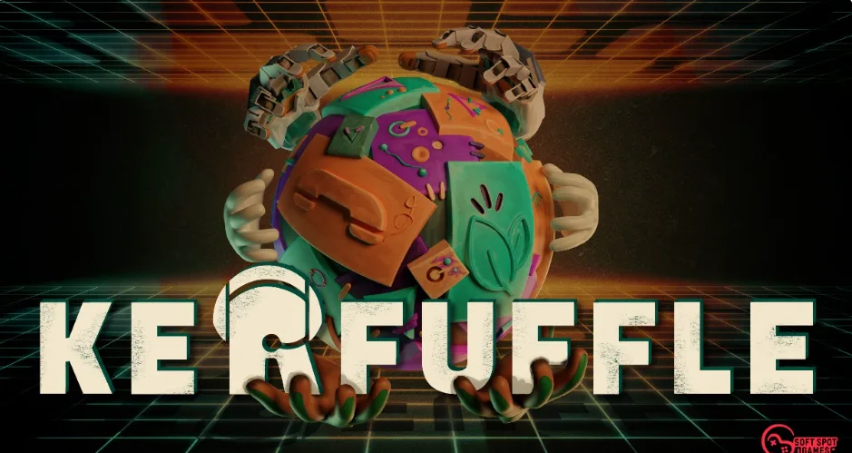 3D-Grafik mit Kugel und Schriftzug KERFUFFLE als Spielbeispiel