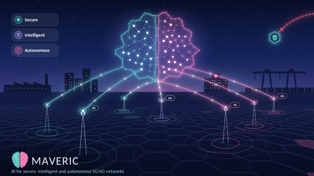 AI brain connecting secure, intelligent and autonomous 5G/6G networks.